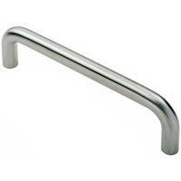 Loops Round D Bar Pull Handle 469 x 19mm 450mm Fixing Centres Satin Steel in Metallics