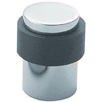 Loops Floor Mounted Pedastal Doorstop with Rubber Buffer 40 x 30mm Bright Steel in Metallics