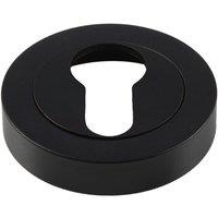 Loops 50mm Euro Profile Round Escutcheon Concealed Fix Matt Black Keyhole Cover