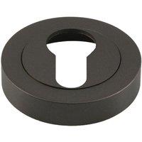 Loops 50mm Euro Profile Round Escutcheon Concealed Fix Matt Bronze Keyhole Cover