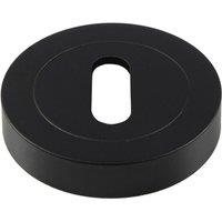 Loops 50mm Lock Profile Round Escutcheon Concealed Fix Matt Black Keyhole Cover