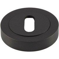Loops 50mm Lock Profile Round Escutcheon Concealed Fix Matt Bronze Keyhole Cover
