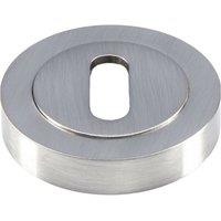 Loops 50mm Lock Profile Round Escutcheon Concealed Fix Satin Nickel Keyhole Cover in Metallics