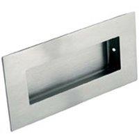 Loops Low Profile Recessed Flush Pull 102 x 51mm 10mm Depth Satin Stainless Steel in Metallics