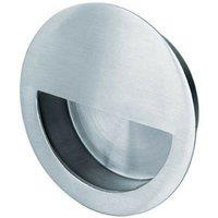 Loops Circular Low Profile Recessed Flush Pull 90mm Diameter Satin Stainless Steel in Metallics