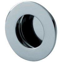 Loops Circular Low Profile Recessed Flush Pull 50mm Diameter Bright Stainless Steel in Metallics