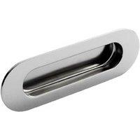Loops Low Profile Recessed Flush Pull 120 x 41mm 13mm Depth Bright Stainless Steel in Metallics