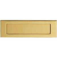 Loops Inward Opening Letterbox Plate 242mm Fixing Centres 278 x 95mm Polished Brass in Metallics