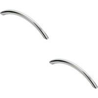 Loops 2x Curved Bow Cabinet Pull Handle 119 x 10mm 96mm Fixing Centres Chrome