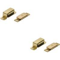 Loops 2x Magnetic Cupboard Door Catch 37mm Fixing Centres 6kg Pull Electro Brassed in Metallics