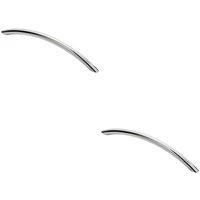 Loops 2x Curved Bow Cabinet Pull Handle 190 x 10mm 160mm Fixing Centres Chrome