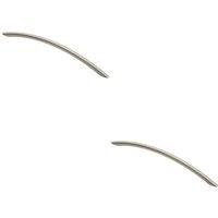 Loops 2x Curved Bow Cabinet Pull Handle 256 x 10mm 224mm Fixing Centres Satin Nickel in Metallics