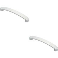 Loops 2x Flat Fronted Bow Pull Handle 140 x 12mm 128mm Fixing Centres Polished Chrome