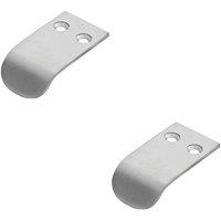 Loops 2x Semi Concealed Cabinet Finger Pull Handle 12mm Fixing Centres Satin Chrome