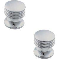 Loops 2x One Piece Textured Cupboard Door Knob 15.5mm Diameter Polished Chrome