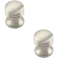 Loops 2x One Piece Textured Cupboard Door Knob 15.5mm Diameter Satin Nickel in Metallics