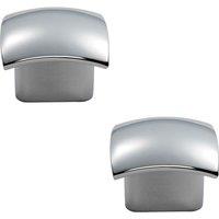 Loops 2x Convex Face Cupboard Door Knob 33 x 30.5mm Polished Chrome Cabinet Handle