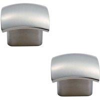 Loops 2x Convex Face Cupboard Door Knob 33 x 30.5mm Satin Nickel Cabinet Handle in Metallics