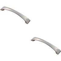 Loops 2x Chiselled Cabinet Pull Handle 128mm Fixing Centres 145 x 25mm Satin Nickel in Metallics