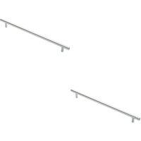 Loops 2x Round T Bar Cabinet Pull Handle 348 x 12mm 288mm Fixing Centres Chrome