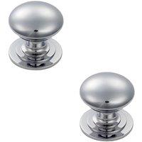 Loops 2x Victorian Round Cupboard Door Knob 25mm Dia Polished Chrome Cabinet Handle