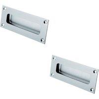 Loops 2x Recessed Sliding Door Flush Pull Handle 100 x 50mm Satin Anodised Aluminium
