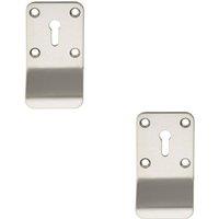 Loops 2x Standard Lock Cylinder Pull Handle 78.5 x 43mm Bright Stainless Steel in Metallics