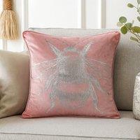 Voltico Foil Printed Bee Filled Cushion 43 43 cm - Chocolate / Pink | Size: 43 cm x 43 cm