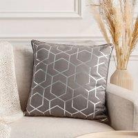 Voltico Foil Printed Filled Cushion 43 43 cm - Charcoal or Pink | Size: 43 cm x 43 cm