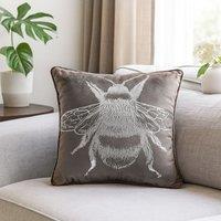 Voltico Foil Printed Bee Filled Cushion 43 43 cm - Chocolate / Pink in Charcoal | Size: 43 cm x 43 cm