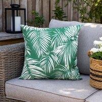 Voltico Palm Leaf Motif Garden Cushion 45 45 cm - Polyester Filled in Green | Size: 45 cm x 45 cm