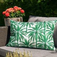 Voltico Palm Tree Pattern Garden Filled Cushion 60 40 cm in Green | Size: 40 cm x 60 cm