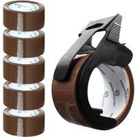 Deco Express Dispenser With 6 Tapes Brown