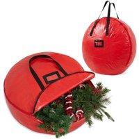 Deco Express Christmas Wreath Storage Bag in Red
