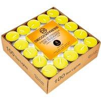 Deco Express Citronella Candles 4 Hours Pack of 100 in Yellow