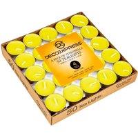 Deco Express Citronella Candles 4 Hours Pack of 50 in Yellow