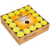 Deco Express Citronella Candles 8 Hours Pack of 50 in Yellow