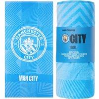 Manchester City F.C. Team Colour Towel Football Crest Quick Dry Beach Bath in Blue