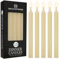 Deco Express Set Of 15 Taper Rustic Taper Candles in Ivory