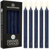 Deco Express Set Of 15 Taper Rustic Taper Candles in Navy