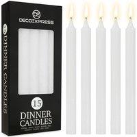 Deco Express Set Of 15 Taper Rustic Taper Candles in White