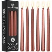 Deco Express Set of 6 Taper Candles in Copper