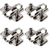 Loops 4x Mounting Plate for Soft Close Hinges with Euro Screw Bright Zinc Plated
