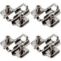 Loops 4x 2mm Mounting Plate for Soft Close Hinges with Euro Screw Bright Zinc Plated