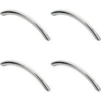 Loops 4x Curved Bow Cabinet Pull Handle 119 x 10mm 96mm Fixing Centres Chrome