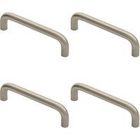 Loops 4x Round D Bar Cabinet Pull Handle 106 x 10mm 96mm Fixing Centres Satin Nickel in Metallics