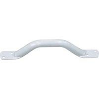 Loops White Steel Pipe Grab Bar - 300mm Length - Rounded Safety Ends - Epoxy Coating