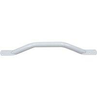 Loops White Steel Pipe Grab Bar - 450mm Length - Rounded Safety Ends - Epoxy Coating