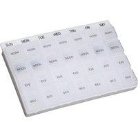 Loops Week Day Multi Pill Dispenser - 7 x 4 Compartments - Flip Top Lids Tablet Holder