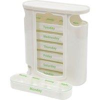 Loops Weekday Pill Dispenser - 7 x 4 Compartment Tablet Dispenser - Slide Open Lids